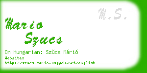 mario szucs business card